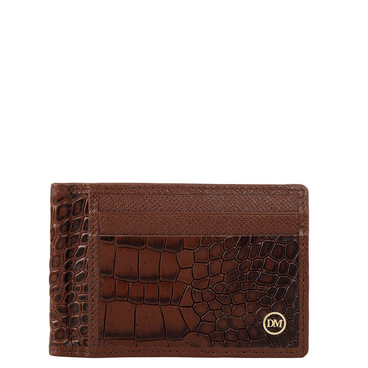 Croco Franzy Leather Money Clip - Date