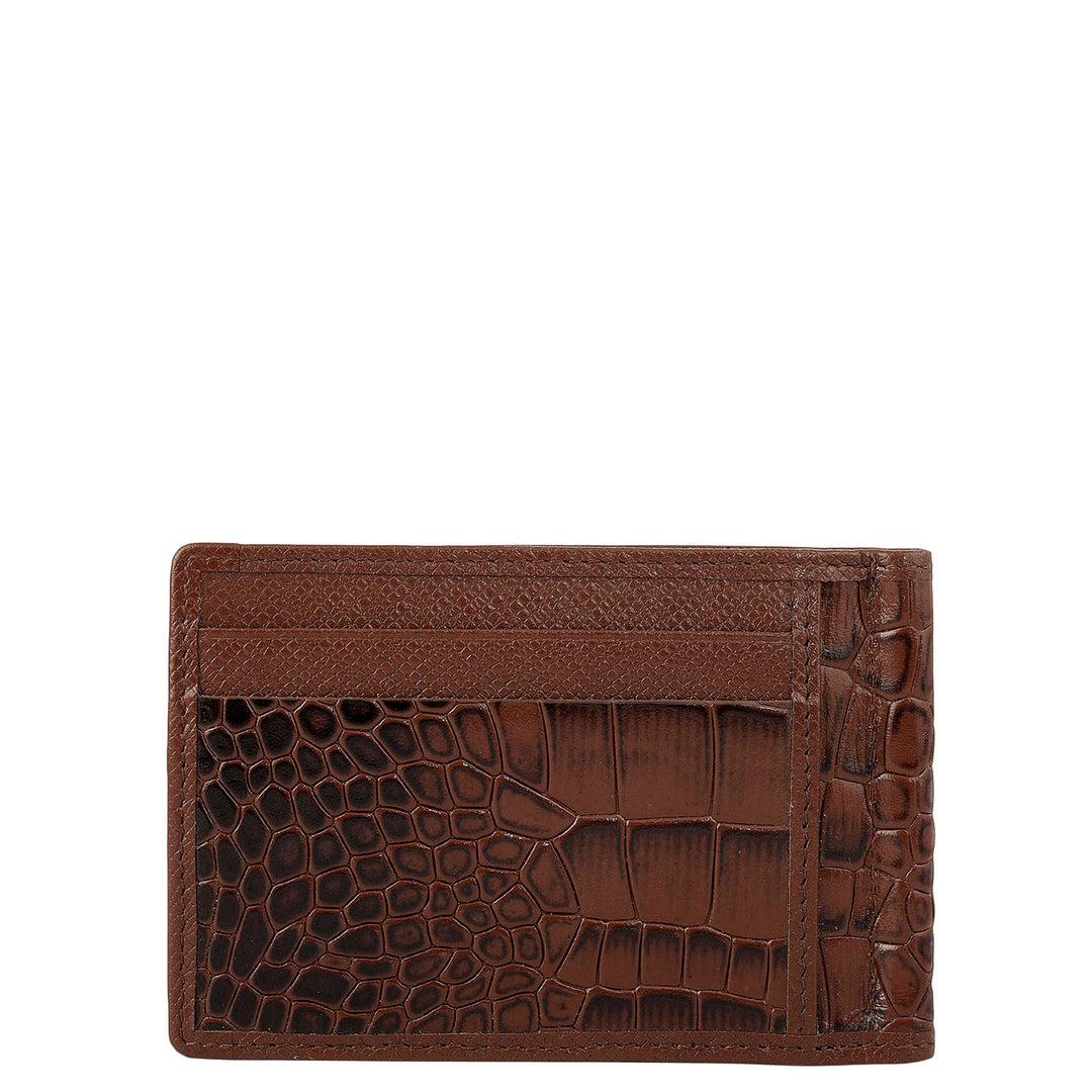 Croco Franzy Leather Money Clip - Date