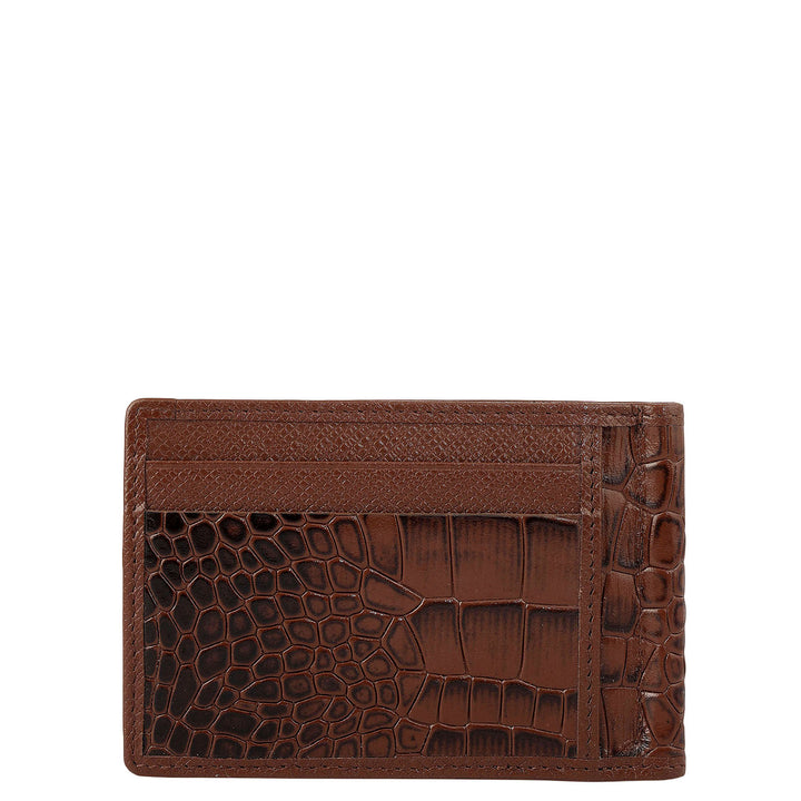 Croco Franzy Leather Money Clip - Date