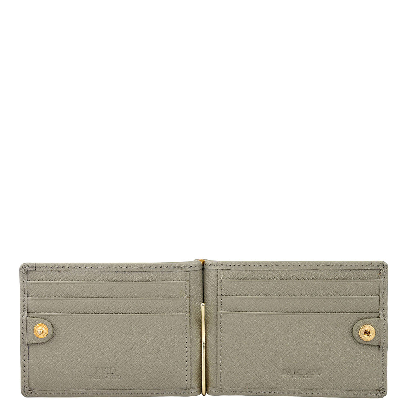 Croco Franzy Leather Money Clip - Stone Grey