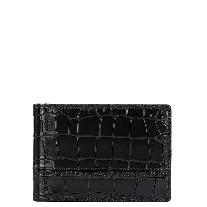 Croco Leather Money Clip - Black