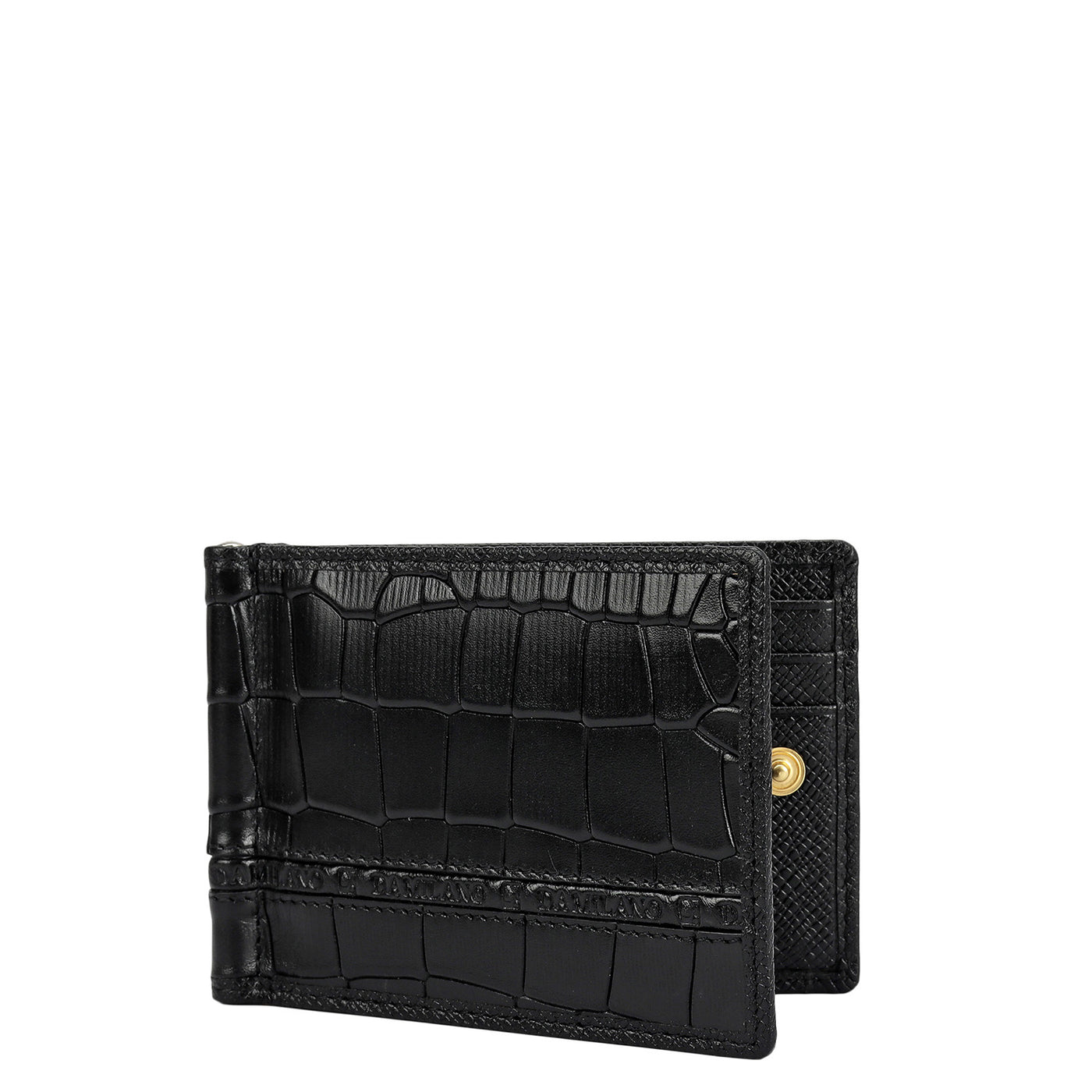 Croco Leather Money Clip - Black