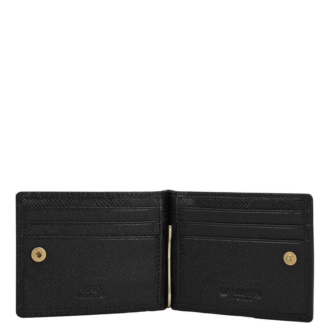 Croco Leather Money Clip - Black