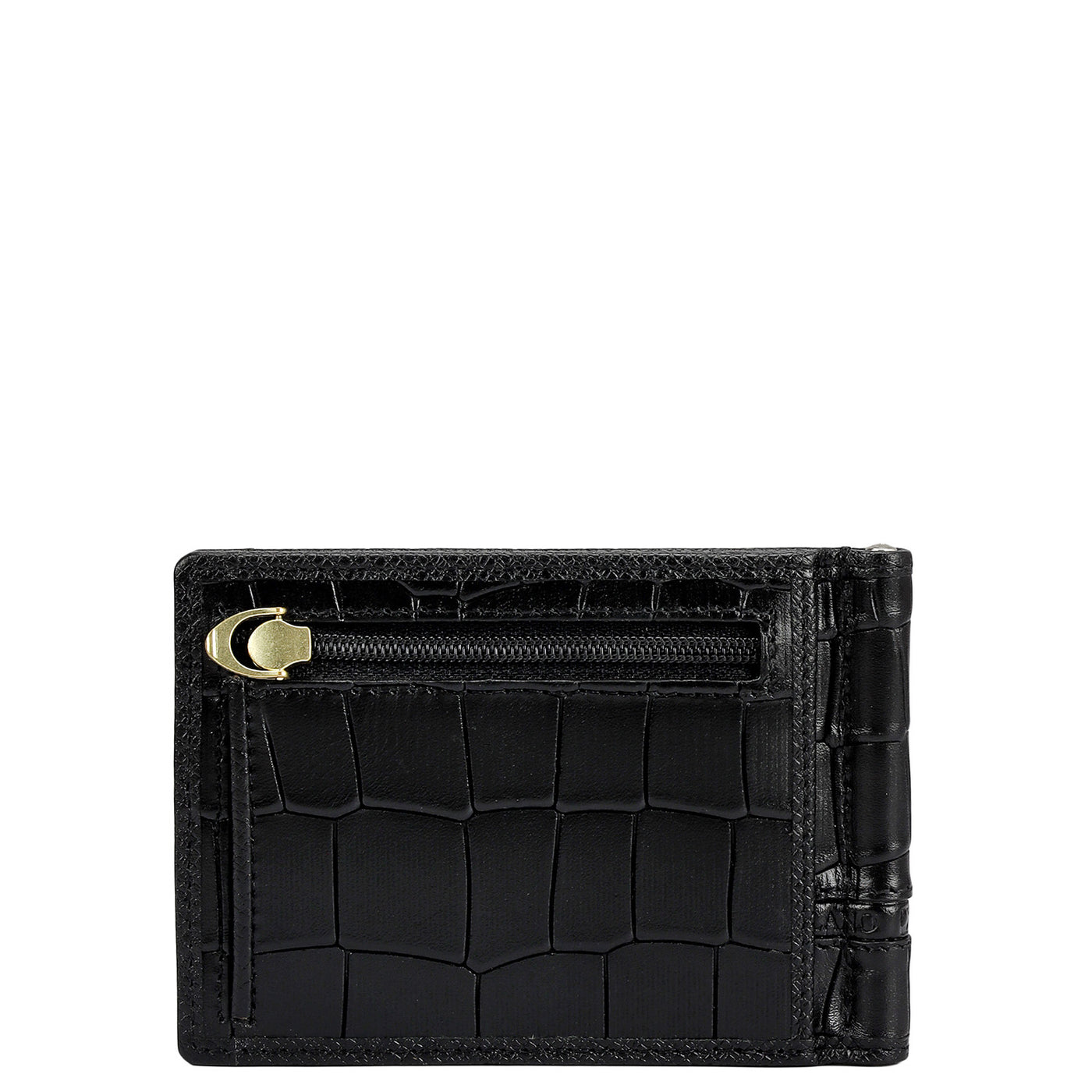 Croco Leather Money Clip - Black