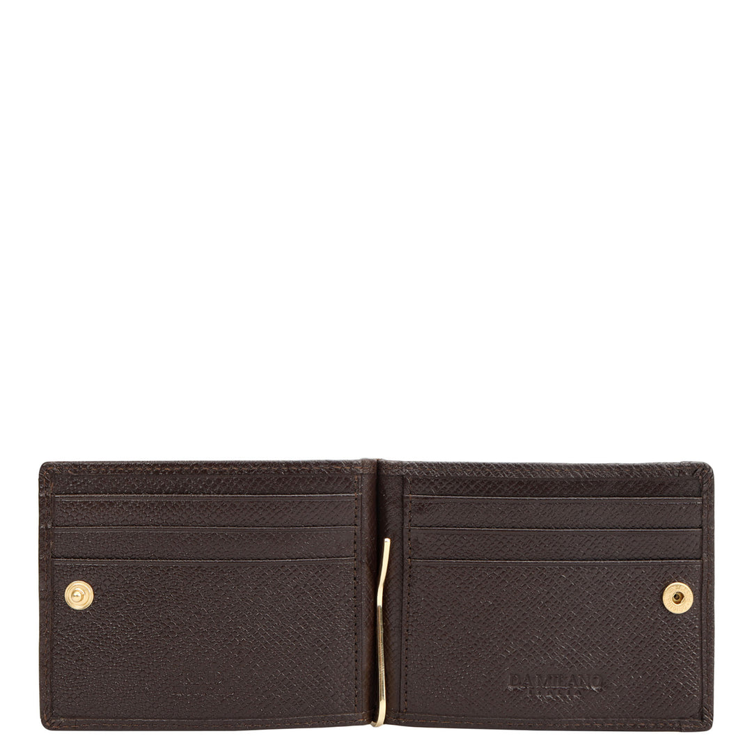 Croco Leather Money Clip - Brown