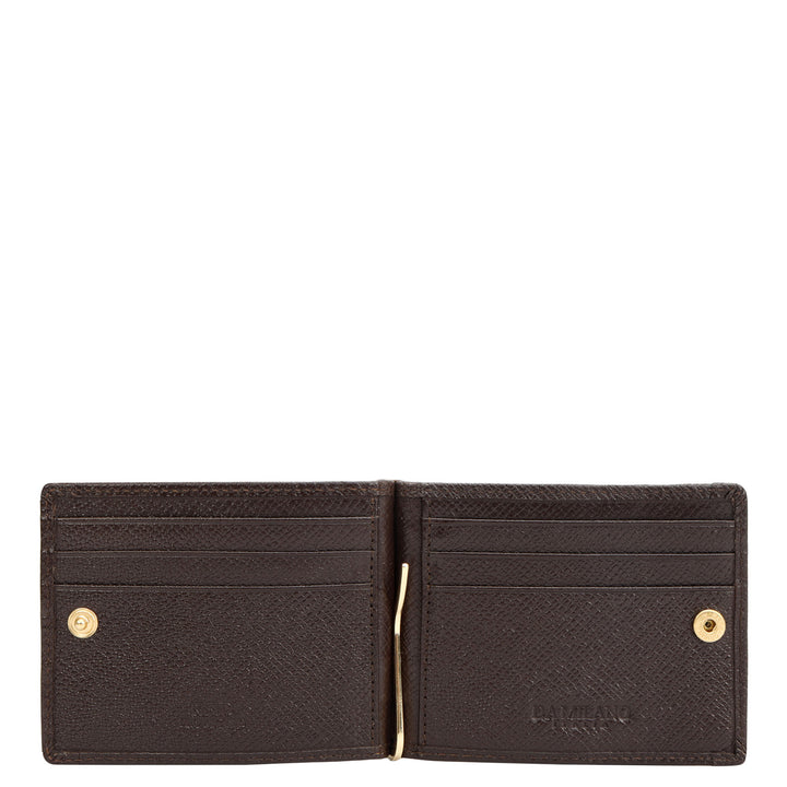 Croco Leather Money Clip - Brown