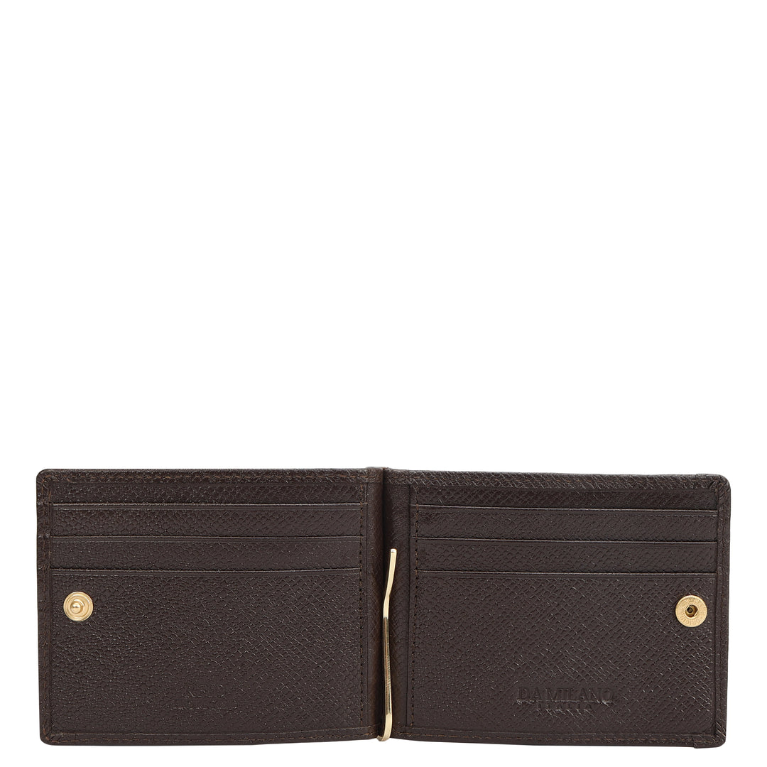 Croco Leather Money Clip - Walnut