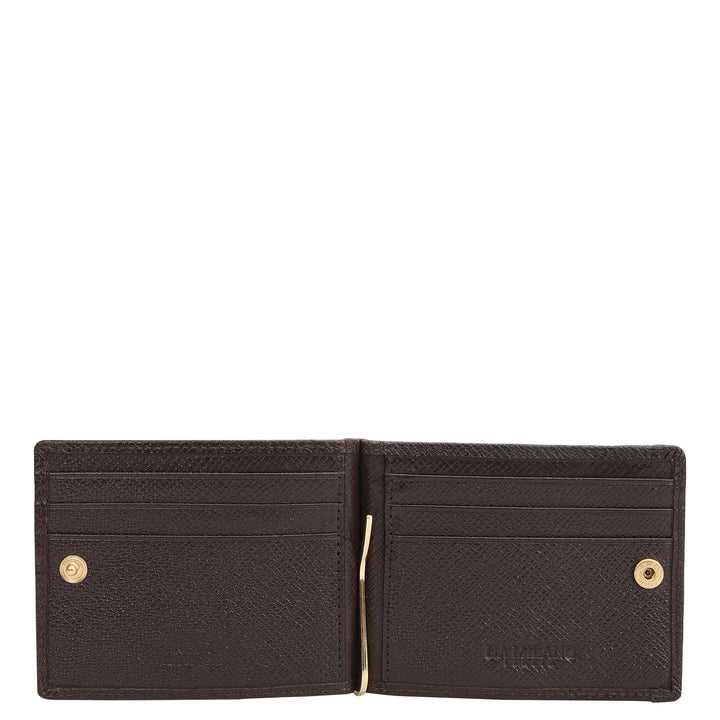 Croco Leather Money Clip - Walnut