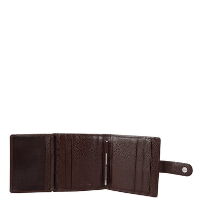 Croco Leather Money Clip - Brown