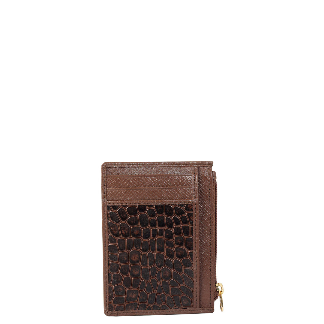 Croco Franzy Leather Money Clip - Date