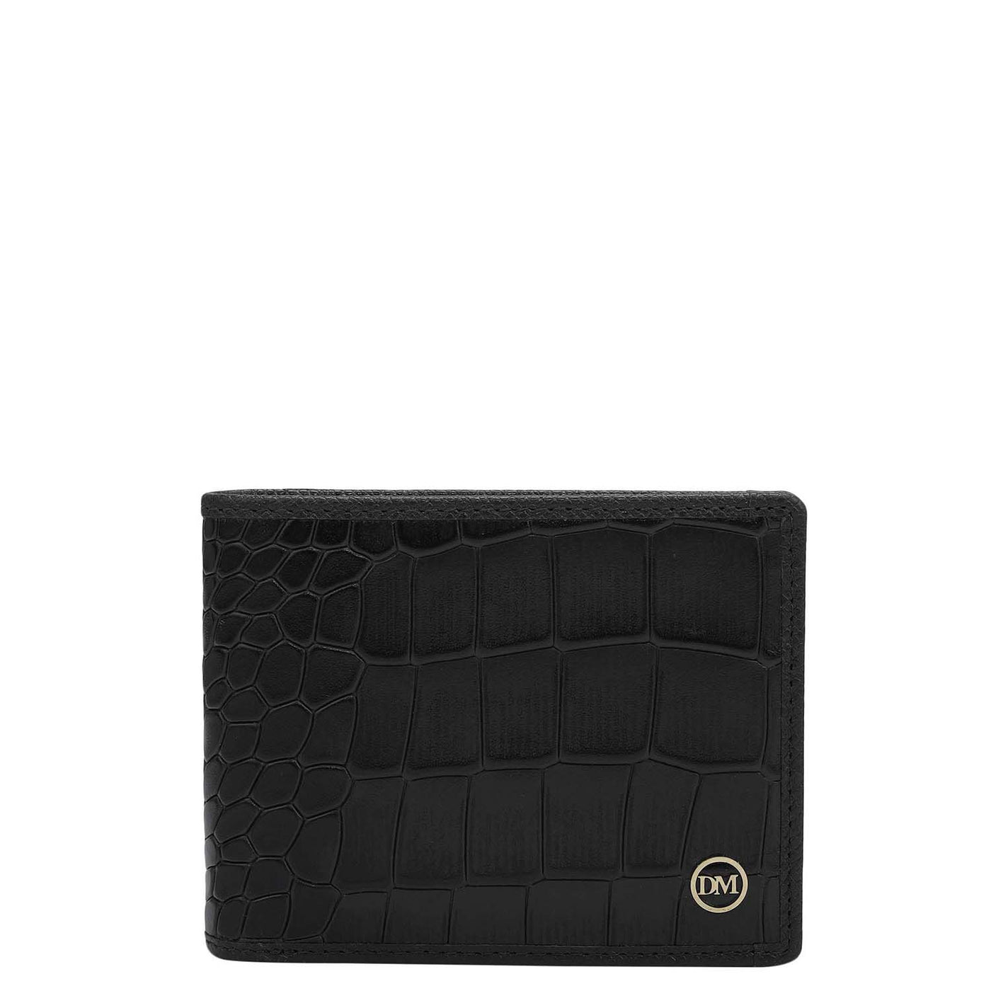 Croco Leather Money Clip - Black