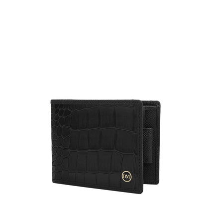 Croco Leather Money Clip - Black