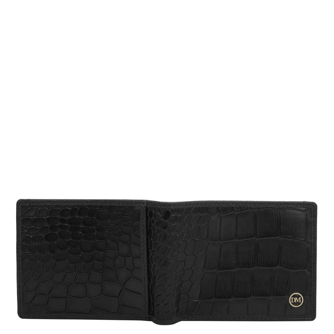 Croco Leather Money Clip - Black