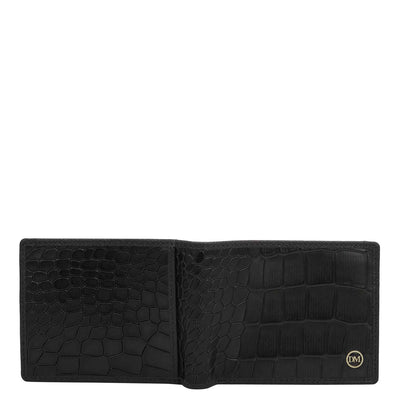 Croco Leather Money Clip - Black
