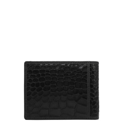 Croco Leather Money Clip - Black