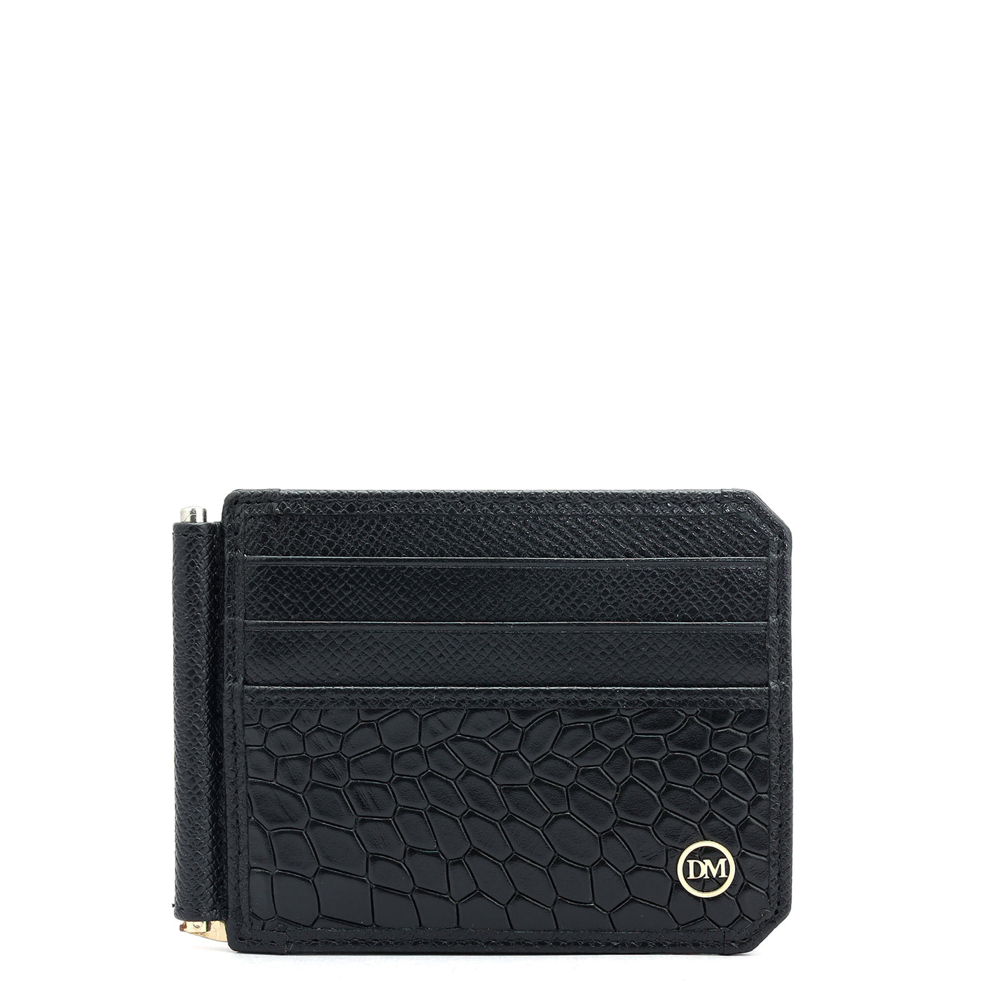 12 Slots Leather Money Clip - Black
