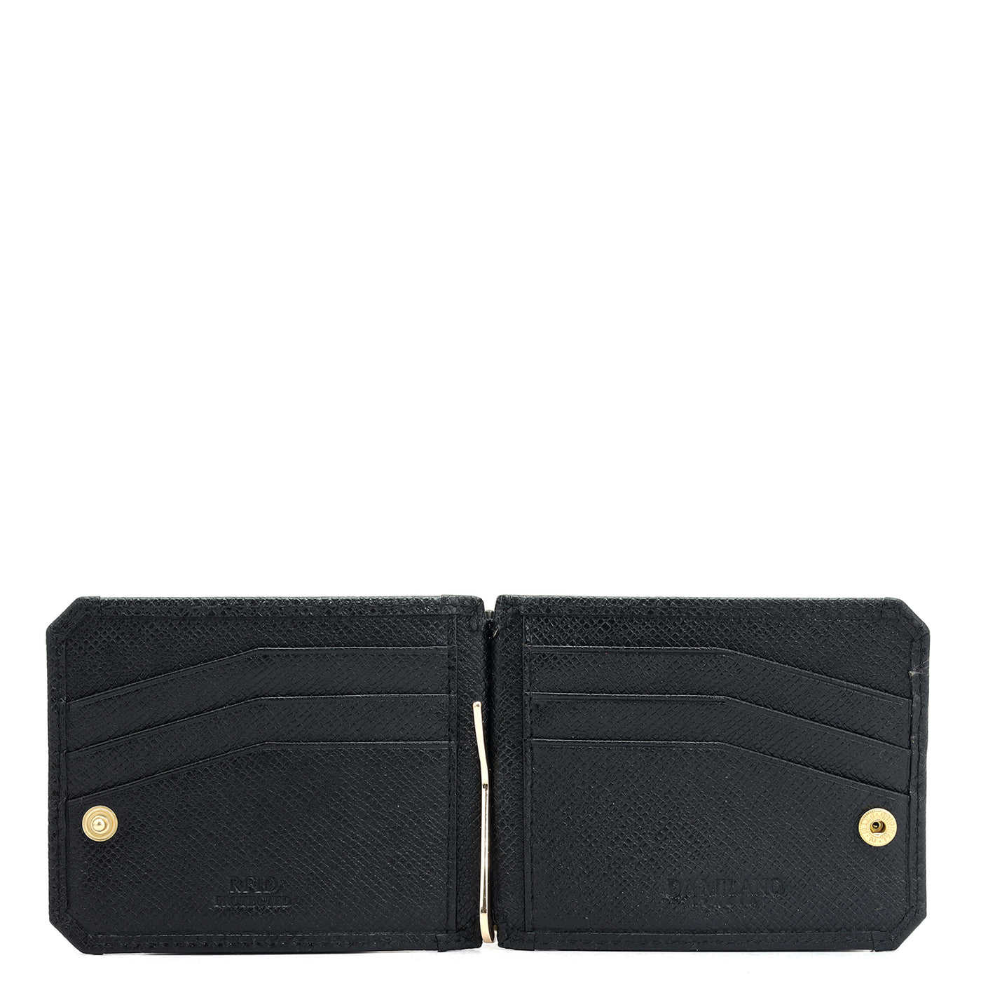 12 Slots Leather Money Clip - Black