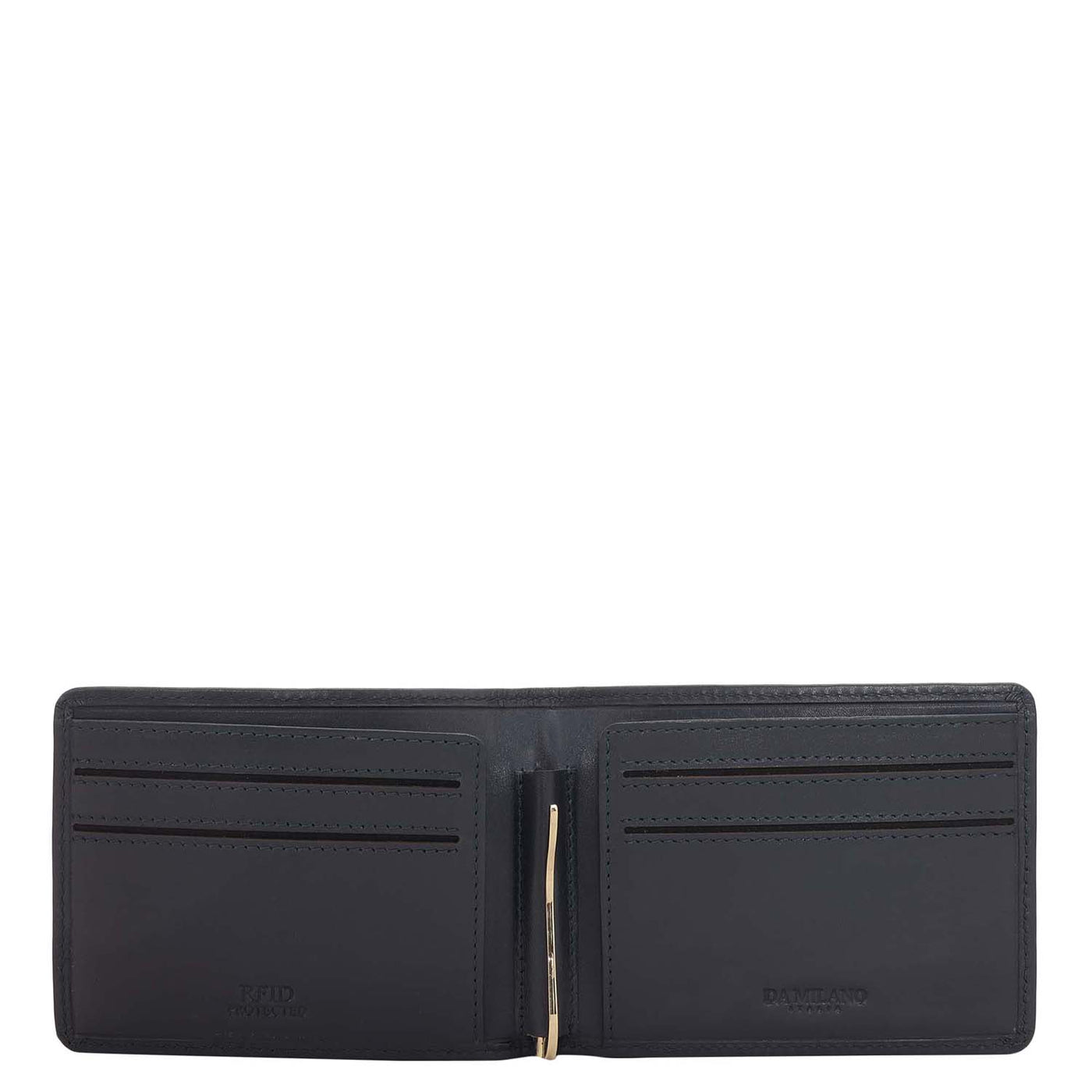 Calf Leather Money Clip - Navy