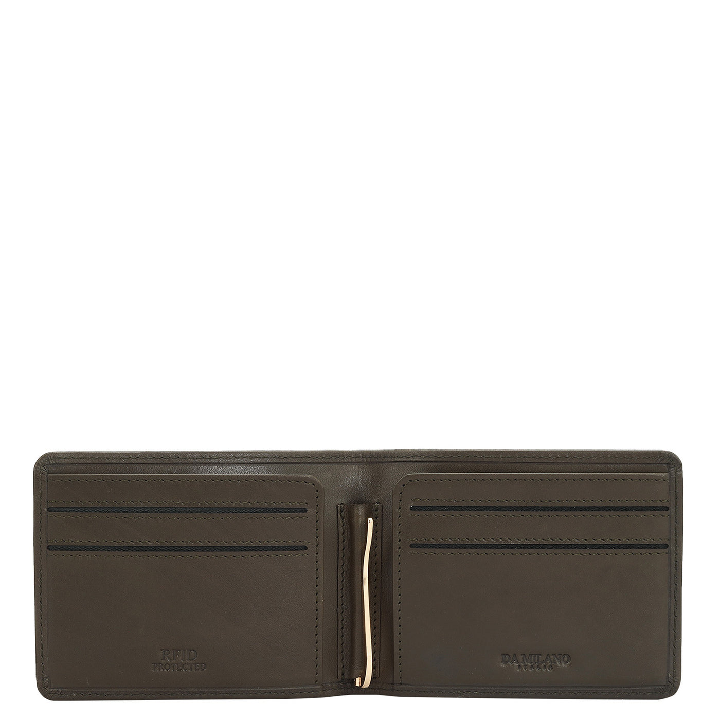 Calf Leather Money Clip - Olive