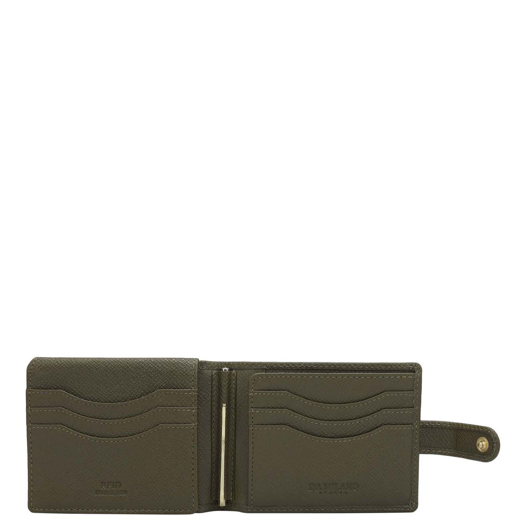Franzy Leather Money Clip - Military Green