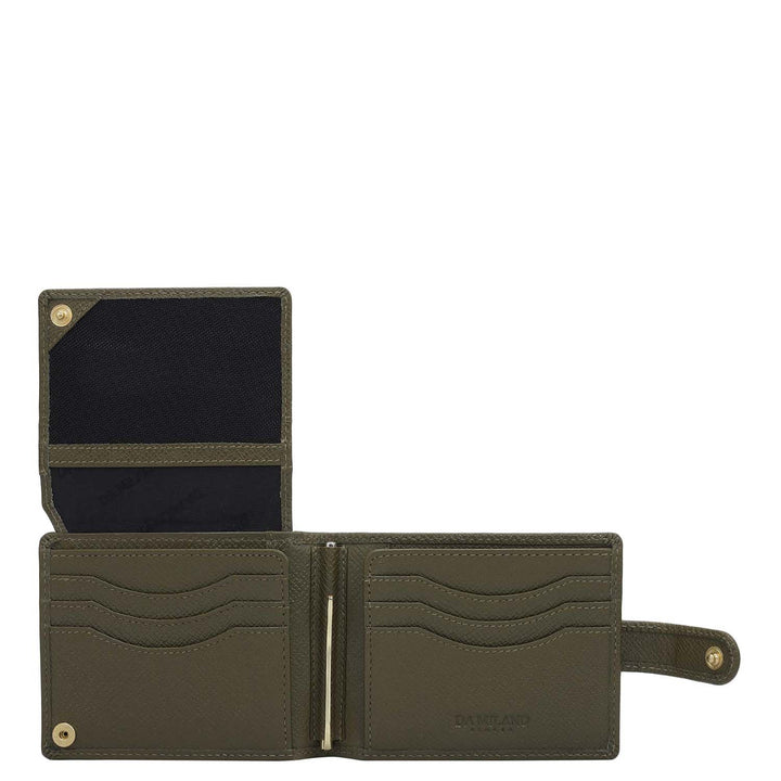 Franzy Leather Money Clip - Military Green
