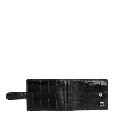 Croco Leather Money Clip - Black