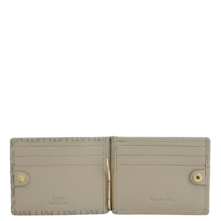 10 Slots Leather Money Clip - Chalk