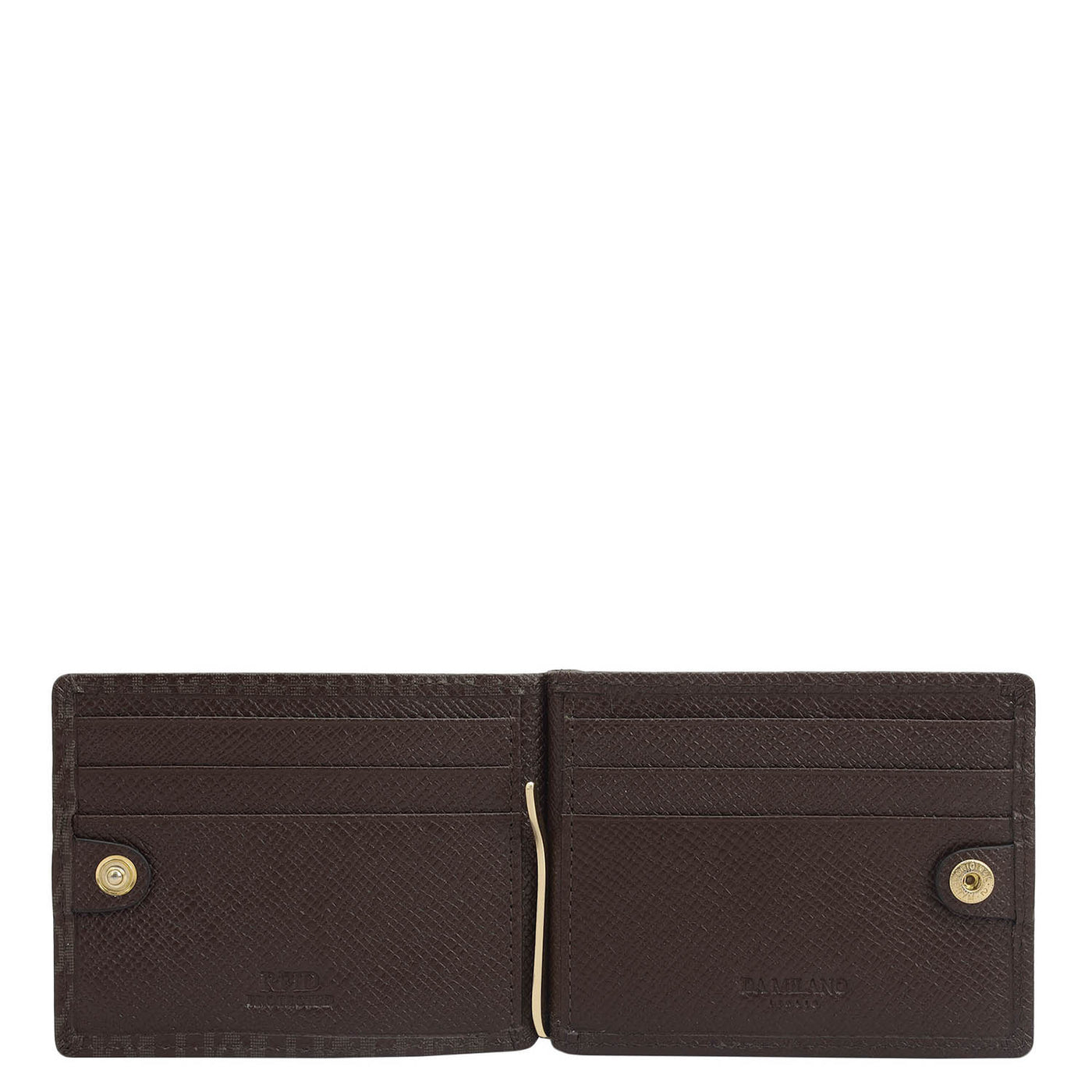 13 Slots Monogram Leather Money Clip-Chocolate