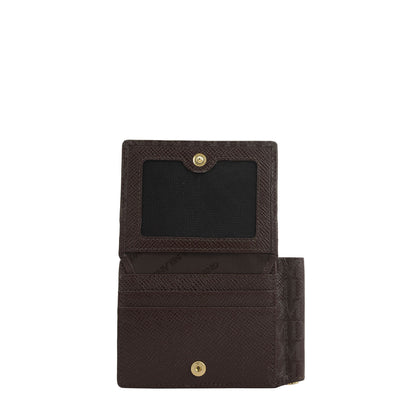 13 Slots Monogram Leather Money Clip-Chocolate
