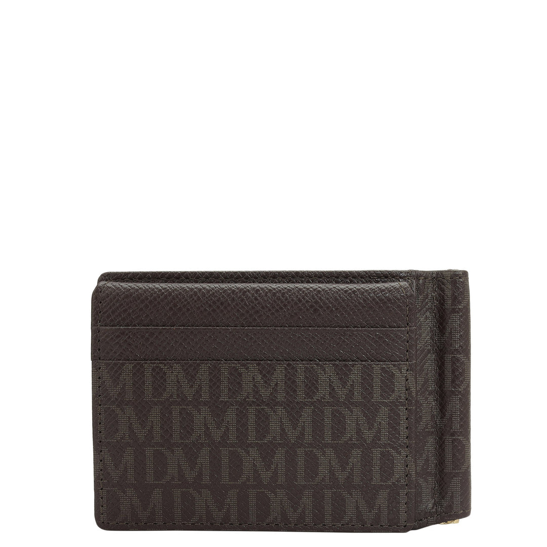10 Slots Leather Money Clip - Chocolate