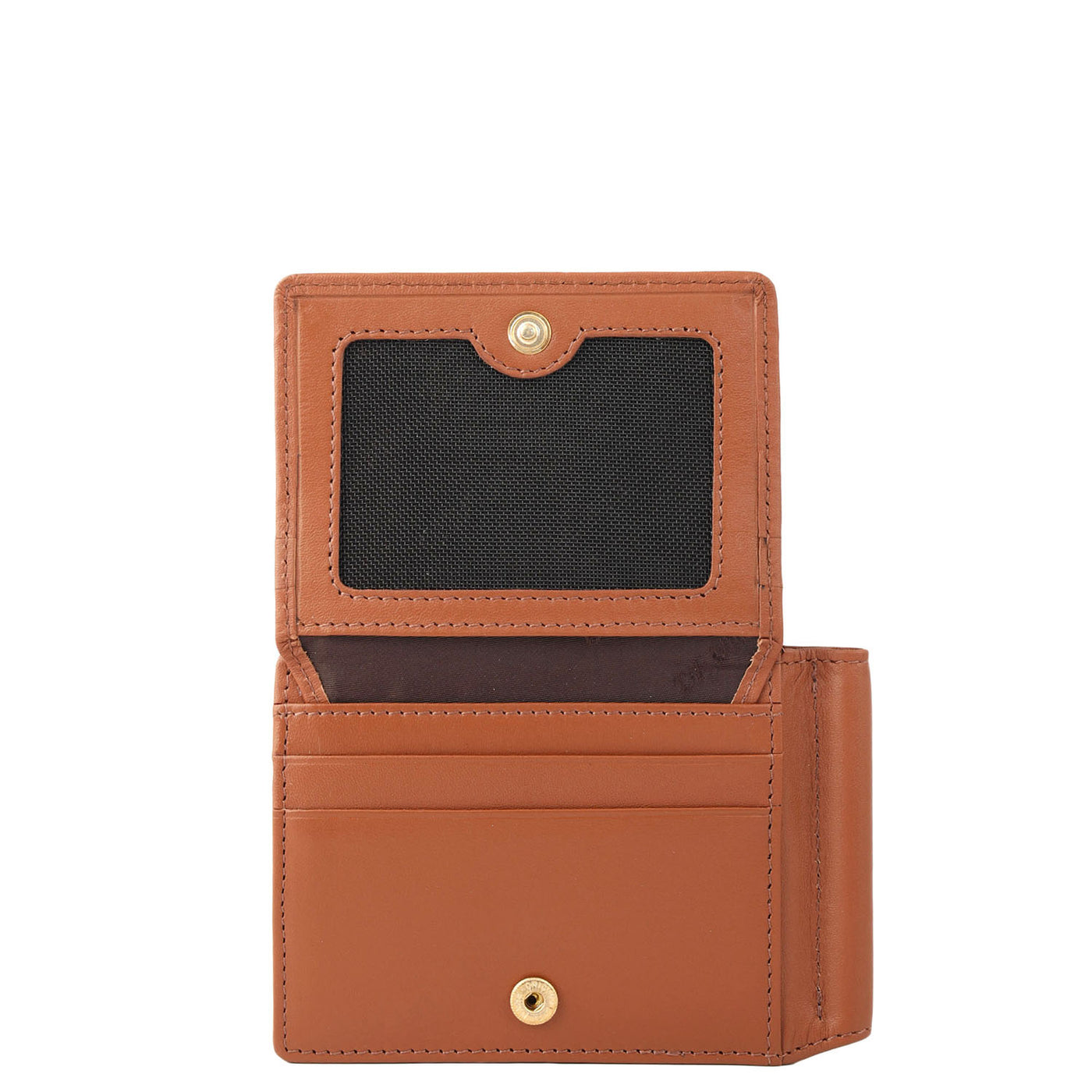 Plain Leather Money Clip - Cognac