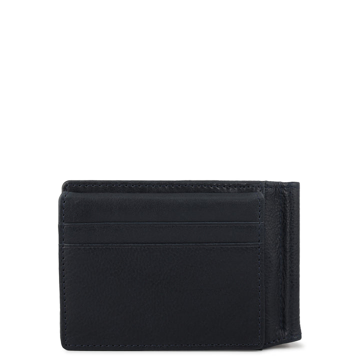 Plain Leather Money Clip - Navy