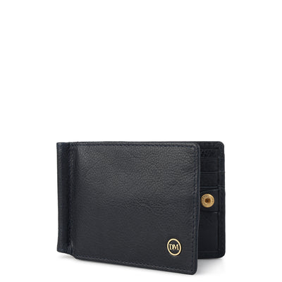 Plain Leather Money Clip - Navy