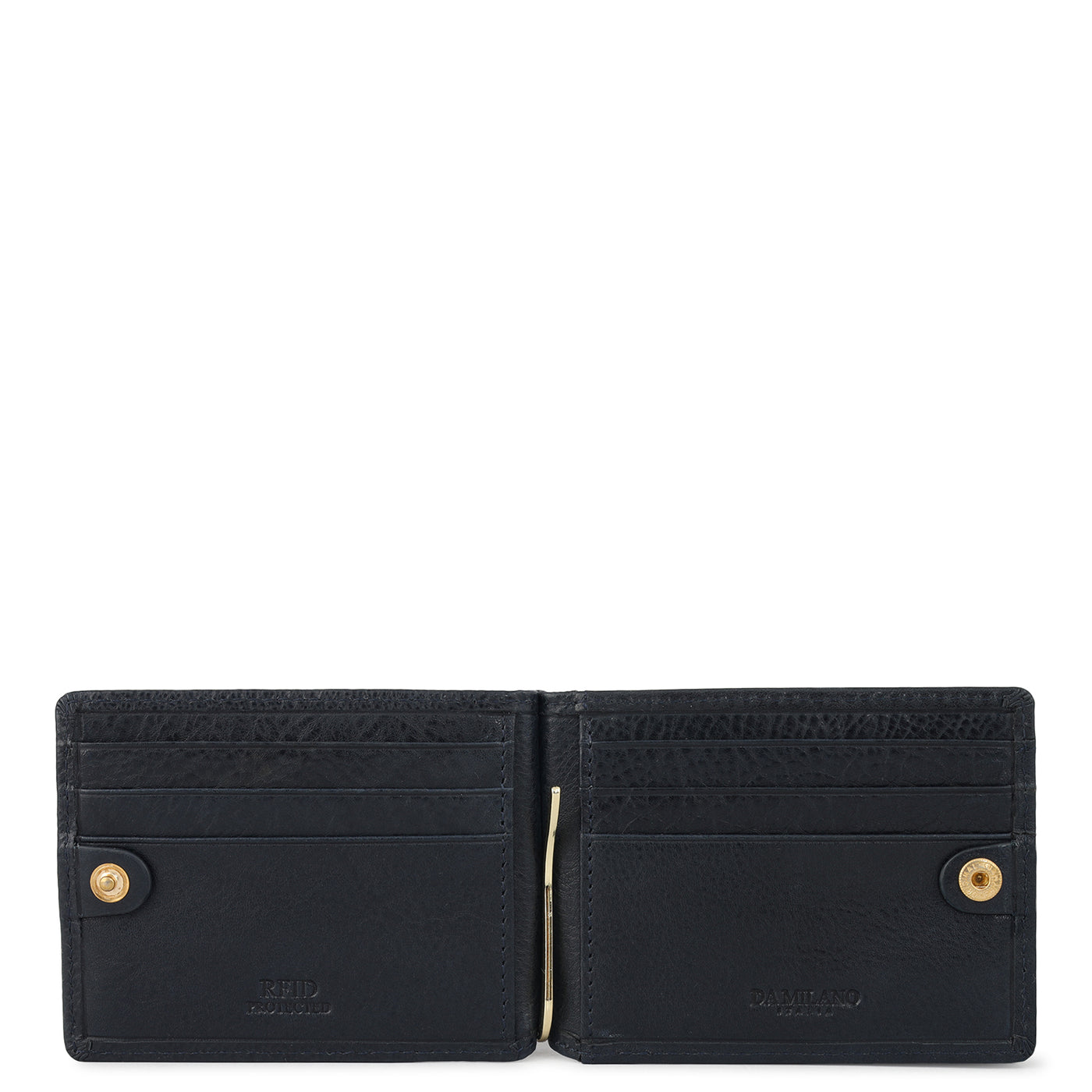 Plain Leather Money Clip - Navy