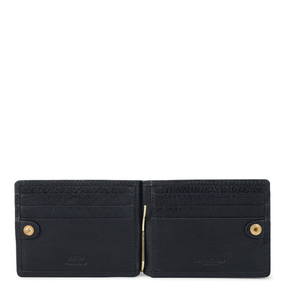 Plain Leather Money Clip - Navy