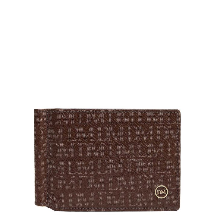 Monogram Leather Money Clip - Walnut