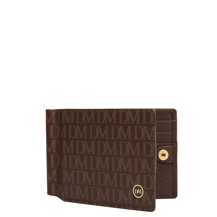 Monogram Leather Money Clip - Walnut