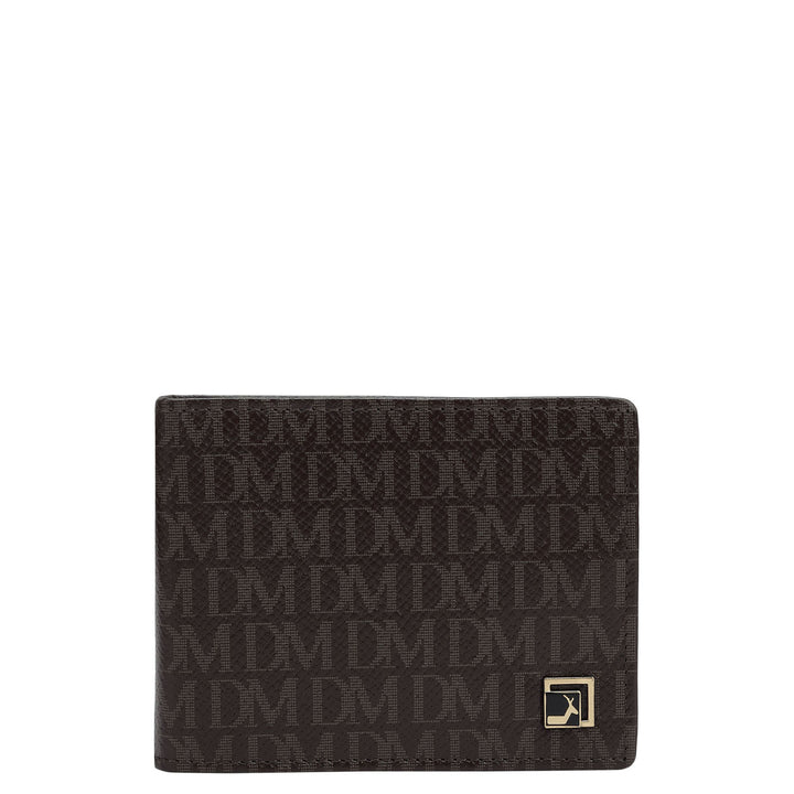 Monogram Leather Money Clip - Chocolate