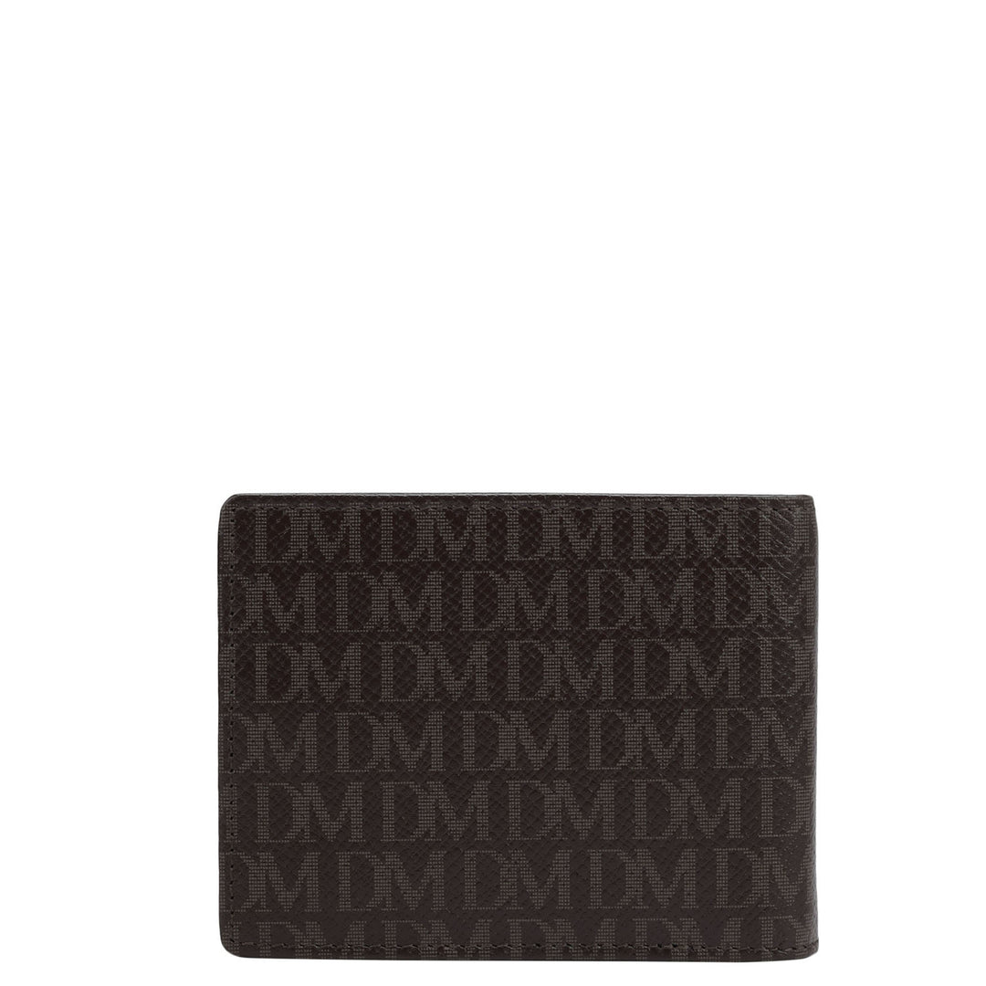 Monogram Leather Money Clip - Chocolate