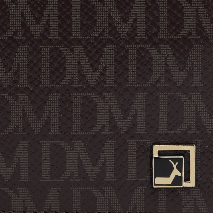 Monogram Leather Money Clip - Chocolate