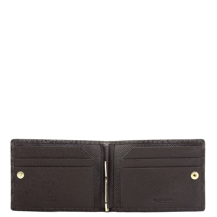 4 Slots Leather Money Clip - Chocolate