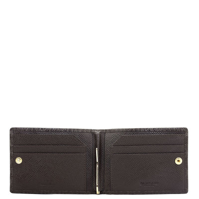 4 Slots Leather Money Clip - Chocolate