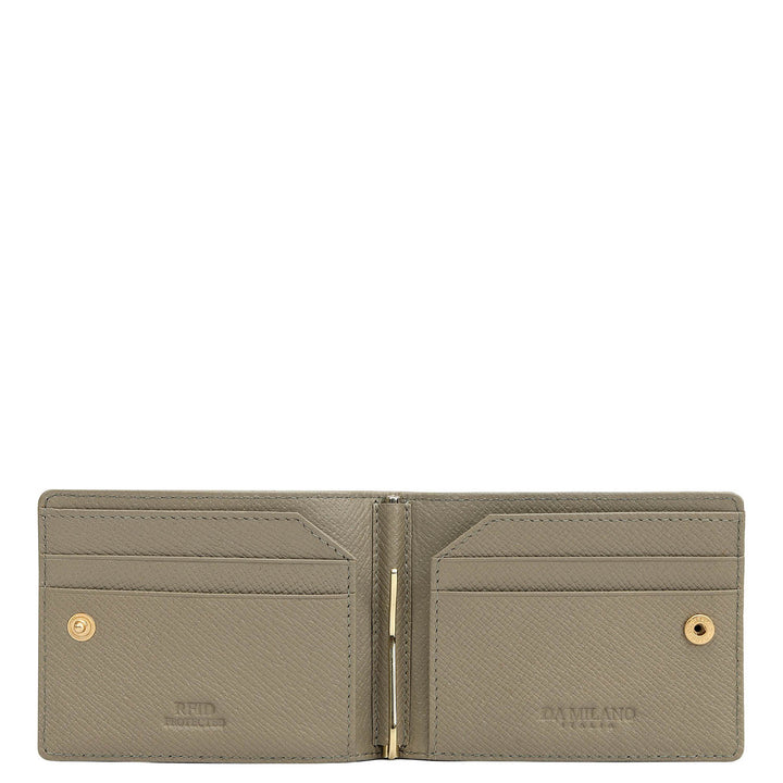 Franzy Leather Money Clip - Stone Grey