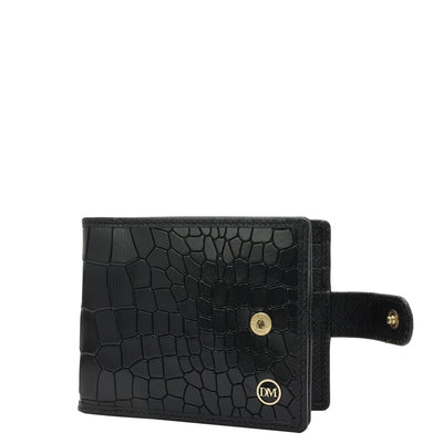 9 Slots Leather Money Clip - Black