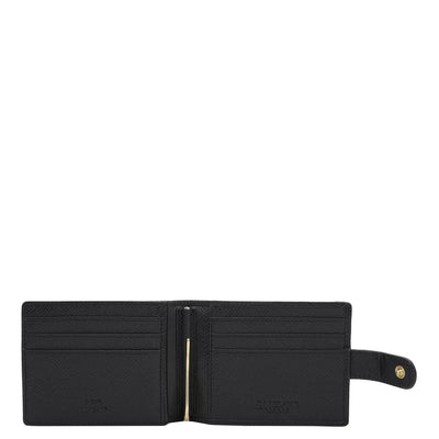 9 Slots Leather Money Clip - Black