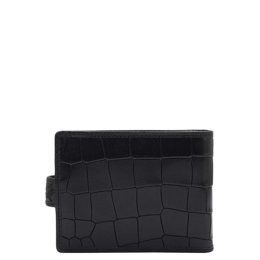 9 Slots Leather Money Clip - Black