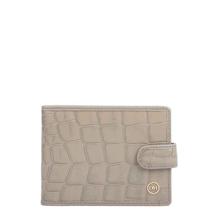 Croco Leather Money Clip - Stone Grey