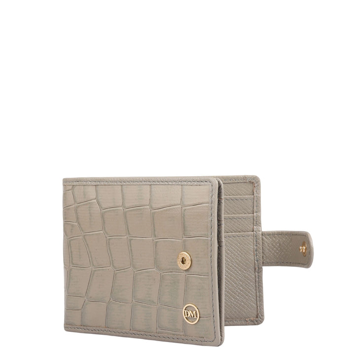 Croco Leather Money Clip - Stone Grey