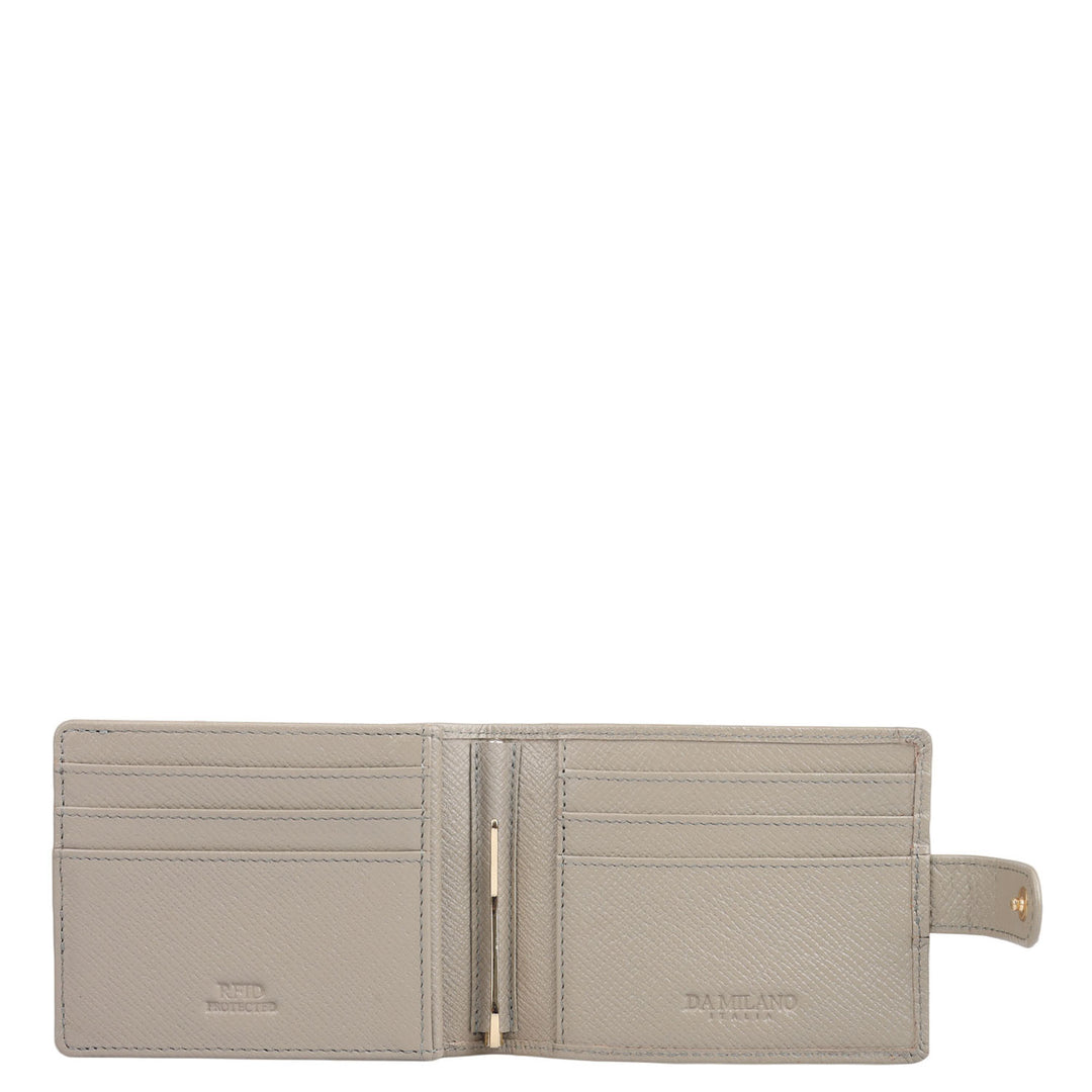 Croco Leather Money Clip - Stone Grey