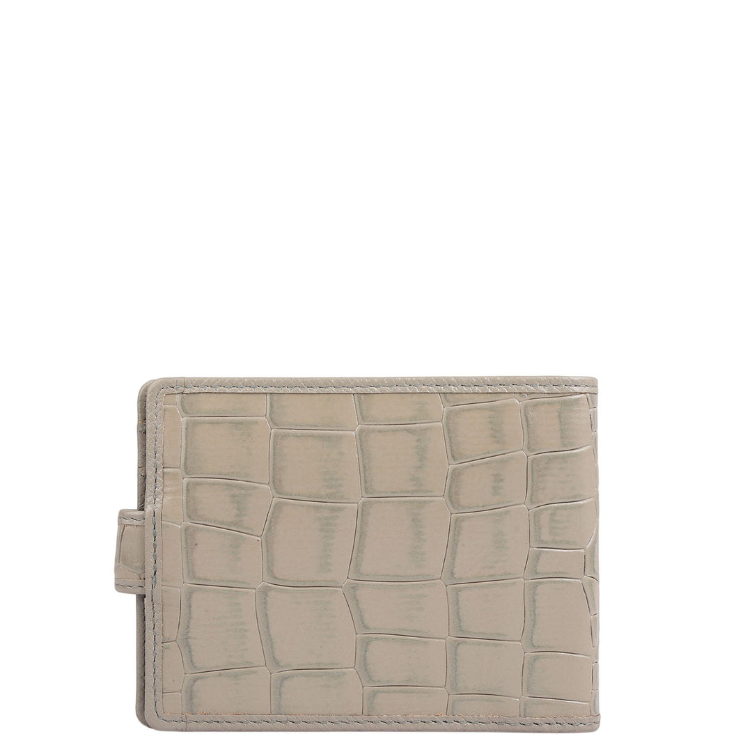 Croco Leather Money Clip - Stone Grey